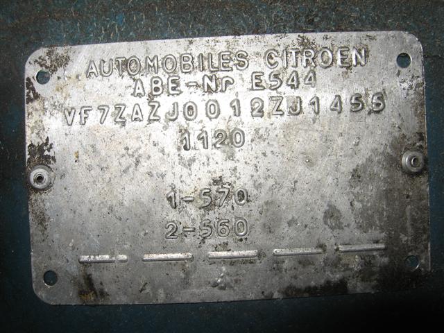 16: Chasis plaatje van Citroen.